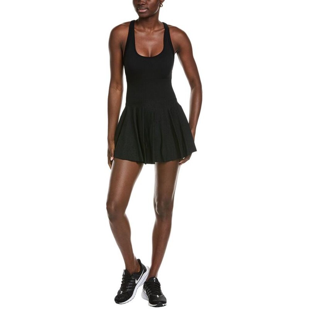 Marion Womens  Sleeveless Cross Back Pickle Ball Mini Dress, Black